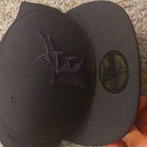 All back new era Florida marlin hat